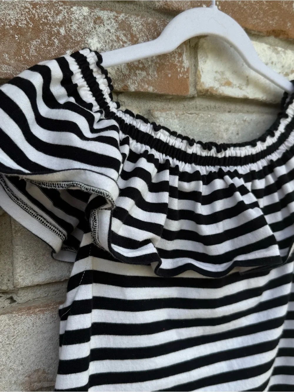 Kate Spade Striped Ruffled Shoulder Sun Dress